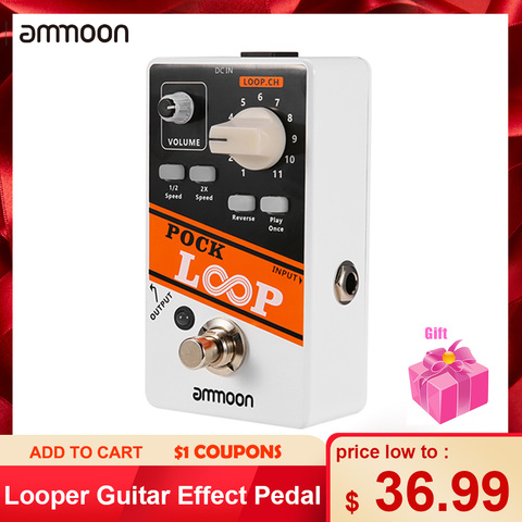 Ammoon-Pedal de efecto de guitarra POCK Looper, 11 bucle, bucle de Pedal de guitarra eléctrica, marcha atrás, True Bypass, accesorios de guitarra ► Foto 1/6