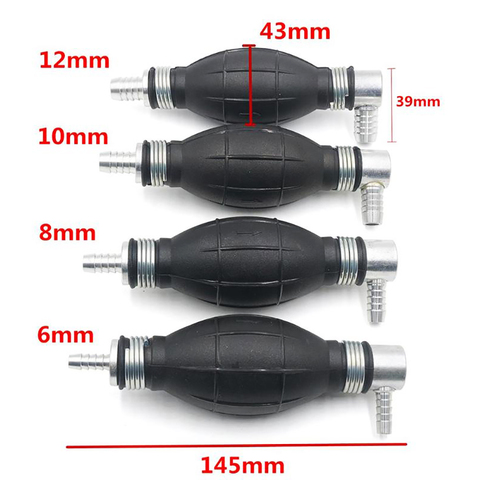 Pera de goma para transferencia de combustible con ajuste de esquina (6mm/8mm/10mm/12mm), pera de mano, bomba para bombeo de líquidos ► Foto 1/6