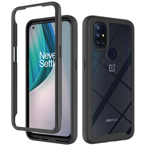 Funda de protección completa 2 en 1 para OnePlus Nord N10 5G, carcasa transparente a prueba de golpes para OnePlus Nord N100 ► Foto 1/6