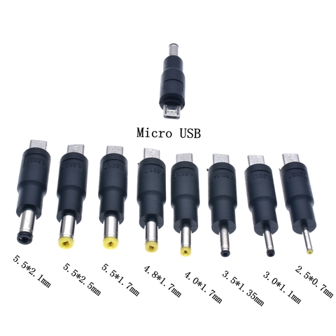 Adaptador de conector de carga para teléfono, portátil y tableta, 5 pines, Micro USB macho a DC 3,5x1,35 5,5x2,1 2,5 4,8x1,7mm ► Foto 1/6