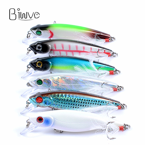 Biwvo-señuelo de pesca minnow, cebo de pesca Artificial, popper, accesorio wobbler, hélice, rompecabezas, para todo para pescar en invierno ► Foto 1/6