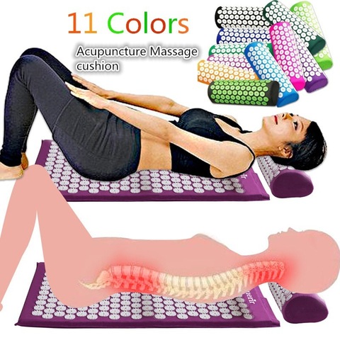 Cojín antideslizante de acupresión para masaje estera para el dolor corporal estera para ejercicio Pilates Fitness estera de Yoga bolsa de regalo aplicador para Yoga ► Foto 1/6