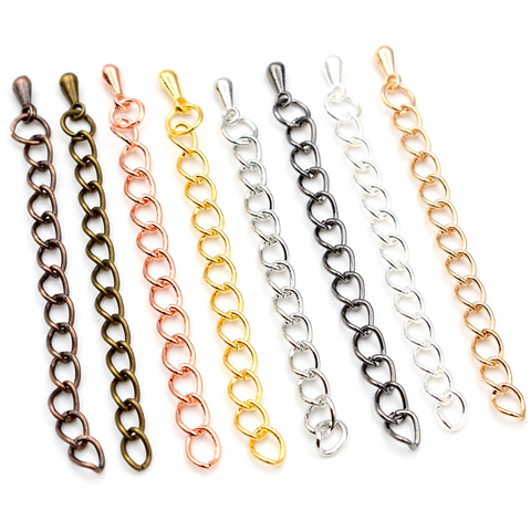 20 unids/lote 50mm/70mm 5*4mm tono extensión cola cadena collar Cadena de cola conector hallazgos para pulsera Base bandeja ► Foto 1/6