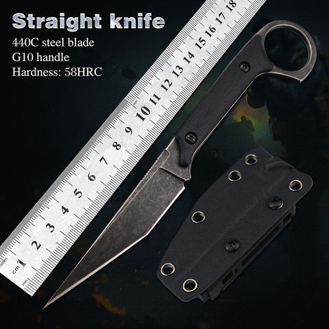 Karambit-cuchillo militar de autodefensa, 440C, hoja fija G10 CSGO, Navajas de bolsillo táctica, utilidad para exteriores, supervivencia, acampada, EDC ► Foto 1/6