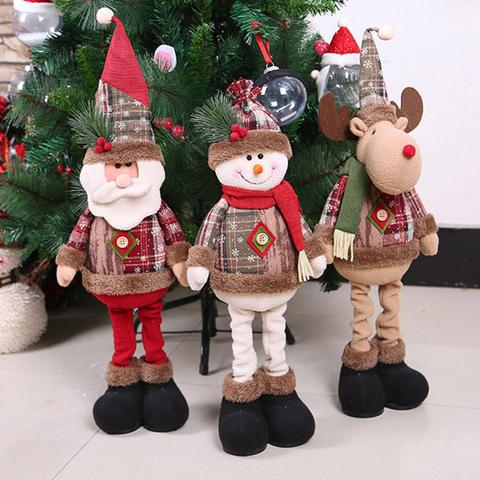 Año Nuevo Santa Claus alces Muñeco de nieve Muñecas colgantes Regalos de Navidad Decoraciones de Navidad para decoración del hogar Adornos de árbol de Navidad 