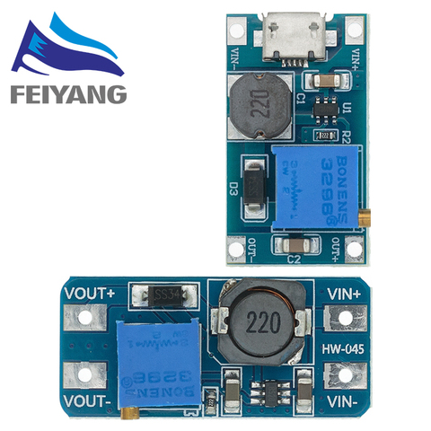 10 Uds MT3608 2A Max DC-DC módulo de potencia de refuerzo módulo de potencia 3-5V a 5 V/9 V/12 V/24 V amplificador ajustable para Arduino ► Foto 1/6