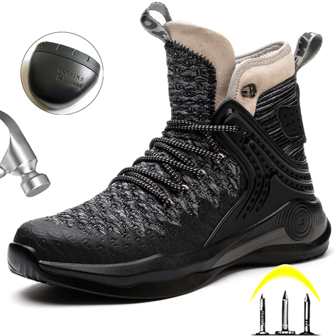 Botas de trabajo de alta calidad con punta de acero para hombre, zapatos de seguridad, zapatillas de trabajo antiperforación, ligeras, para invierno ► Foto 1/1