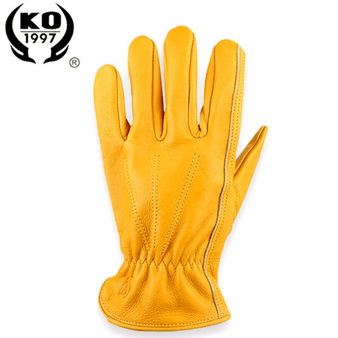 Guantes de cuero genuino para Motocross para hombre, guantes de cuero de vaca, para carreras, Motociclismo ► Foto 1/6