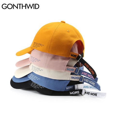 GONTHWID-gorra de béisbol ajustable con bordado de letras para hombre y mujer, gorro de béisbol con bordado de letras, informal, gorras tipo Snapback de algodón, gorros de verano Harajuku Bboy ► Foto 1/6