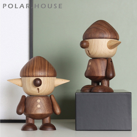 Hobbit-figura de Panda de madera Natural para hombre, adorno creativo de animales, decoración del hogar, accesorios, regalo de cumpleaños ► Foto 1/6