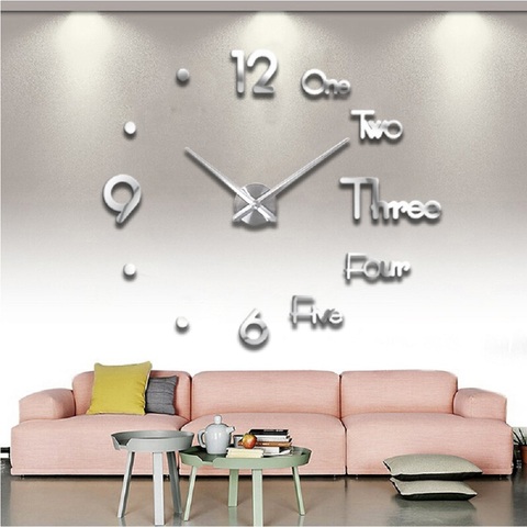 Reloj de pared grande 3D DIY, Decoración de cocina, pegatinas de espejo acrílico, cronógrafo de aguja de cuarzo, para el hogar ► Foto 1/6