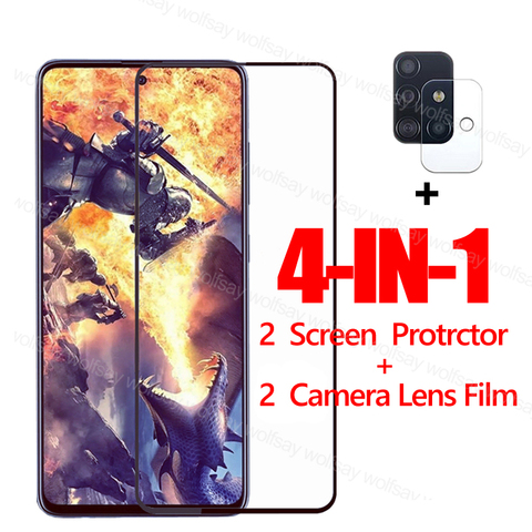 Vidrio templado con pegamento completo para Samsung Galaxy A42 M51 A21S M31S A41 A31 A51 S20 FE Protector de pantalla para Samsung S20 Fan Edition ► Foto 1/6