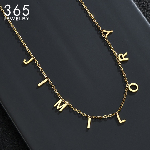 Collares de acero inoxidable personalizados con nombre, joyería personalizada con letras, regalo para chica ► Foto 1/6