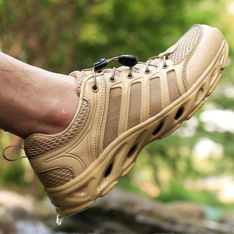 Zapatos impermeables de secado rápido para exteriores, zapatillas deportivas de agua ultraligeras antideslizantes, de malla transpirable para senderismo y pesca, para verano ► Foto 1/6