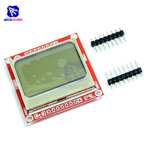 Módulo de pantalla LCD Digital Monitor luz de fondo blanca placa adaptador 84*48 84x48 5110 pantalla para controlador Arduino matriz de puntos de 3,3 V ► Foto 1/2