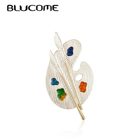 Blucome-broche de pintor colorido para mujer y hombre, insignia de esmalte, alfileres de solapa decorativos para artista, broche estilo bolso para estudiantes, regalos ► Foto 1/6