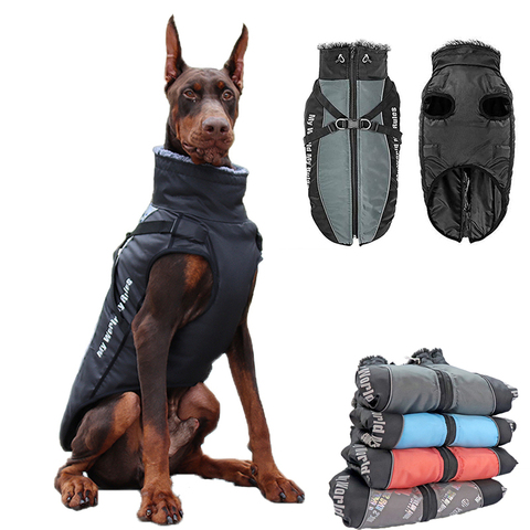 Ropa para perros grandes impermeable chaleco para perros grandes chaqueta otoño invierno cálido Collar de piel abrigo de mascota perro para Bulldog francés Wilma Dog ► Foto 1/6