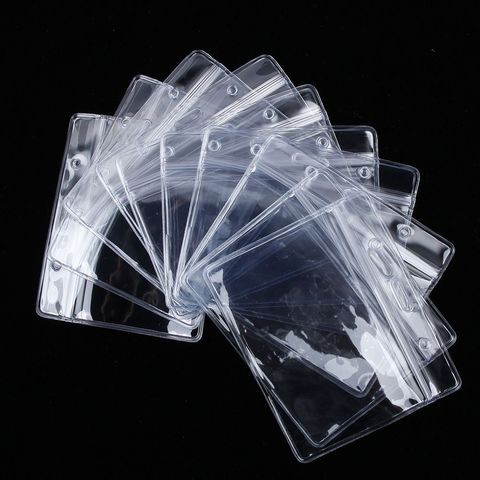 10 unids/pack Horizontal de vinilo transparente de plástico funda para tarjeta de identificación con cremallera ID soporte de suministros de oficina ► Foto 1/6