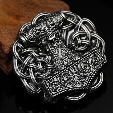 Hebilla de cinturón de Metal pesado 3D de estilo vaquero occidental para hombre, hebilla de cinturón de martillo de Thor, Arma de héroe mitológico, accesorios para vaqueros caseros ► Foto 1/6