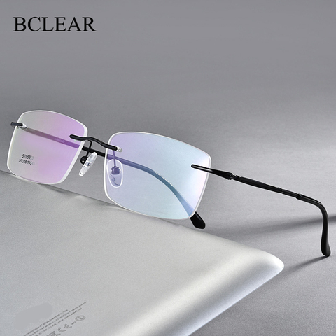 BCLEAR-gafas montura de aleación para hombre, anteojos sin montura, estilo de negocios, miopía, gafas ópticas ► Foto 1/5