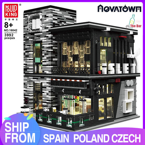 MOULD KING Streetview-bloques de construcción, MOC PUB y restaurante, Modelo Modular, juegos de ensamblaje, piezas, juguetes educativos para niños, regalos ► Foto 1/6