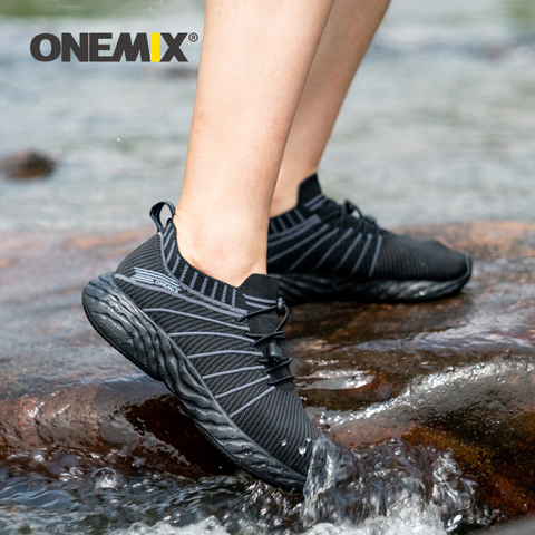 ONEMIX-zapatos descalzos para mujer, zapatillas de agua para mujer, zapatillas de deporte de senderismo transpirables para verano, zapatos de playa de Río y Mar ► Foto 1/6