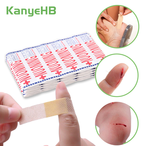 Venda de vendaje de primeros auxilios, transpirable, impermeable, para hemostasia, apósitos adhesivos de heridas, parches de gasa médica, 100 Uds. ► Foto 1/6