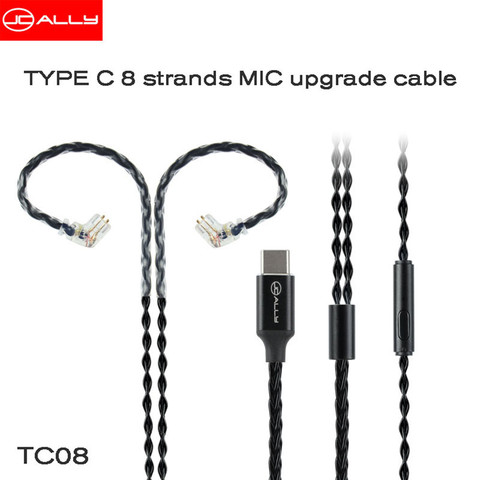 Jcly-Cable de TYPE-C Chapado en plata TC08 con micrófono MMCX, 2 pines, 0,75/0,78, Pin QDC, para KZ ASX ZSX ZSN PRO AS16 ► Foto 1/6