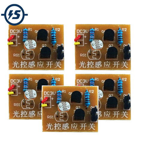 5 piezas interruptor del Sensor de Control de luz DIY Kit inducción fotosensible interruptor Kits DIY electrónicos Trainning circuito integrado Suite ► Foto 1/6