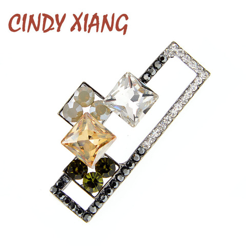 CINDY XIANG-broche brillante de diamantes de imitación para mujer, broche elegante Vintage, broche pinza de cristal, joyería ► Foto 1/6