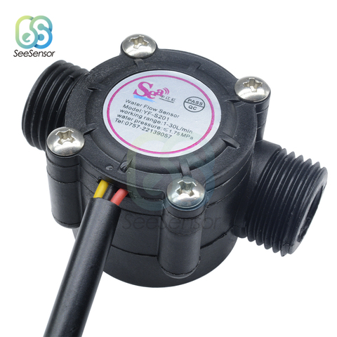 Medidor de flujo de Sensor de Flujo de Agua DC 5V-18V, Sensor de flujo de Hall, Control de agua, interruptor de flujo líquido, 1-30l/min, 1,75 MPa, YF-S201 ► Foto 1/6