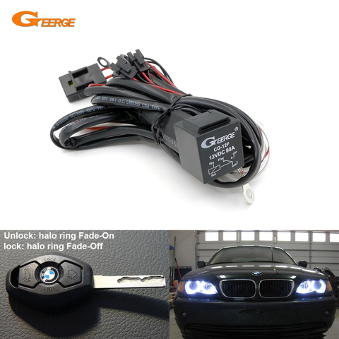 Kit de arnés de cableado de relé para BMW Angel Eyes Halo anillos LED o CCFL arnés de relé con decoloramiento características de desvanecimiento ► Foto 1/6