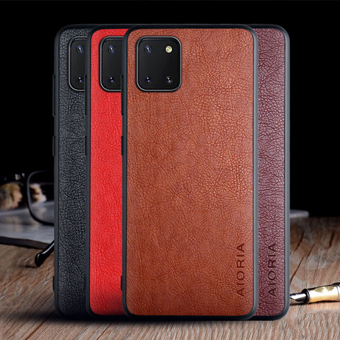 Funda de piel de lujo para Samsung Galaxy Note 10 Lite Plus, carcasa de piel Vintage para samsung note 10 plus ► Foto 1/6