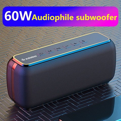 Altavoz bluetooth anticaída 60W, columna portátil a prueba de agua, altavoz de graves, subwoofer, Supergraves, tarjeta USB/TF, barra de sonido Central de Música ► Foto 1/6