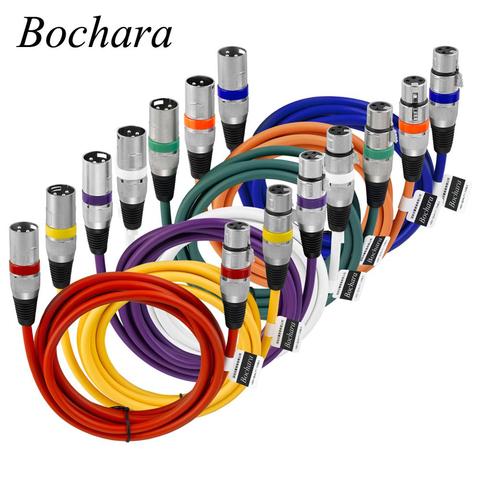 Bochara-Cable XLR macho a hembra M/F de 3 pines OFC, lámina de Audio + trenzado blindado para amplificador de micrófono mezclador 1m 2m 3m 5m 10m ► Foto 1/6