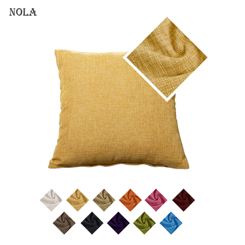 Nola-funda de almohada de imitación de lino para el hogar, funda de cojín de Color liso, cuadrada, moderna, para sofá y cafetería ► Foto 1/6