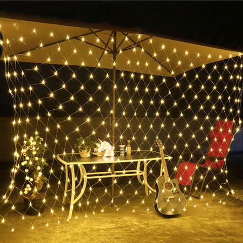 1.5MX1.5M 2x3M 4x6M de Navidad guirnaldas LED Cadena de red de luces de Navidad de hadas fiesta de Navidad de la boda decoración cortina luces ► Foto 1/6