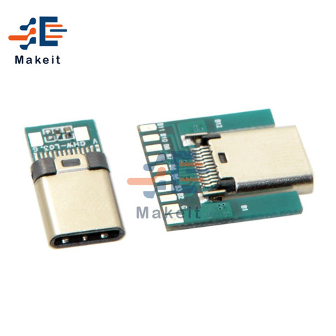 Conector USB 3,1 tipo C, 24 Pines, macho, conector de enchufe hembra, módulo de adaptador de placa Tipo PCI de prueba para Cable de soldadura ► Foto 1/6