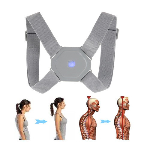 Corrector de postura eléctrico recargable por USB, tirantes para espalda y columna vertebral, masajeador de vibración Lumbar ► Foto 1/6