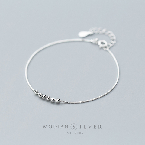 Modian-pulsera de plata de ley 2022 con abalorios para mujer, accesorio de joyería fina para fiesta, 925 ► Foto 1/4