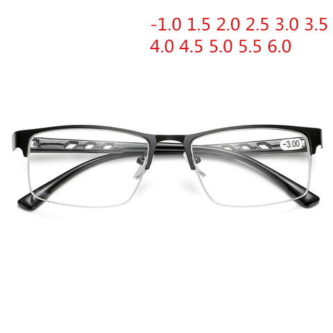 Gafas graduadas para miopía para hombre y mujer, marco de Metal Retro cuadrado para estudiantes, gafas de vista cortas Unisex, 1,5-2-2,5-3-3,5-4-6,0 ► Foto 1/6
