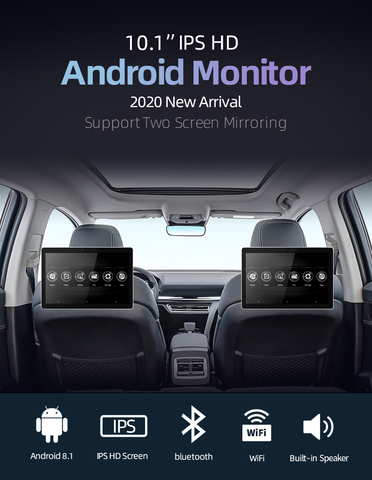 Monitor Android reproductor de vídeo para reposacabezas de coche, 10,1