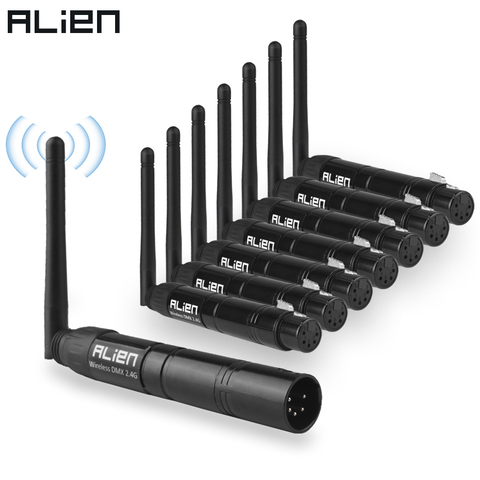 ALIEN-controlador inalámbrico DMX de 5 pines DIN 2,4G, receptor transmisor XLR, DMX512, señal para luces láser de cabeza móvil de escenario ► Foto 1/6