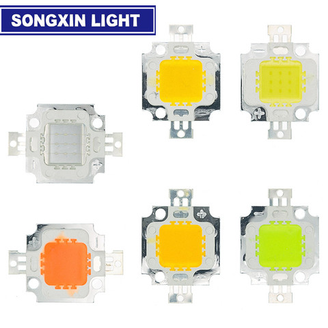 10 Uds 10W Blanco/cálido Blanco/rojo/verde/azul/amarillo chip Led 10w lámpara 10W led chip LED de 10W chip integrado de alta potencia ► Foto 1/6