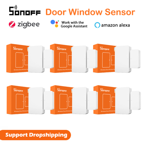 1-50 Uds SONOFF SNZB-04 Zigbee ventana de la puerta alarma Sensor para eWelink seguridad ZBBridge trabajo requerido con Alexa de Google ► Foto 1/6