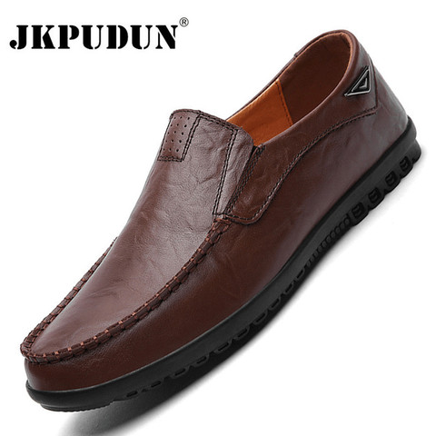 De cuero genuino de los hombres zapatos casuales zapatos de marca de lujo suave para hombre mocasines transpirables Slip on zapatos de hombre para conducir de talla grande 37-47 ► Foto 1/6