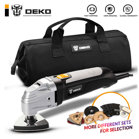 DEKO 220 v velocidad Variable eléctrica multifunción Kit herramienta oscilante Multi-herramienta de energía eléctrica Trimmer Saw w/ accesorios ► Foto 1/6