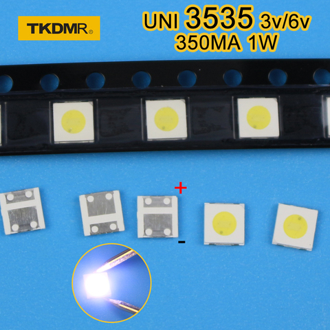 Retroiluminación LED para TV, 120 Uds., 1W, 3V, 3535, diodos SMD, retroiluminación blanca para TV LCD, lámpara de diodo retroiluminada ► Foto 1/6