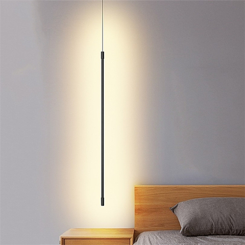 Tira de luces colgantes minimalista, iluminación de noche para dormitorio, accesorios, iluminación LED moderna para sala de estar, lámpara geométrica ► Foto 1/6