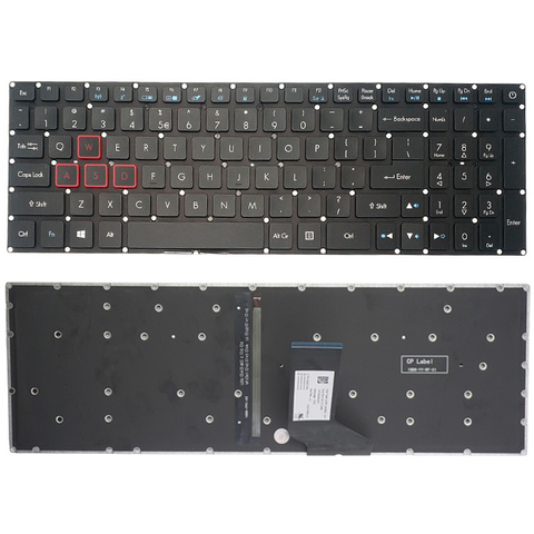 Teclado para ordenador portátil Acer Nitro 5 AN515-51/52 AN515-53 N16C7 N17C1, color negro, con retroiluminación sin marco, novedad ► Foto 1/6